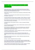 NURS 441  EXAM QUESTIONS AND ANSWERS