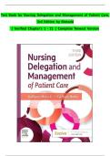 Test Bank for Nursing Delegation and Management of Patient Care&comma; 3rd Edition by Kathleen Motacki &ndash; Complete 2025&sol;2026 Updated Exam Questions&comma; Verified Answers&comma; and Nursing Leadership Study Guide