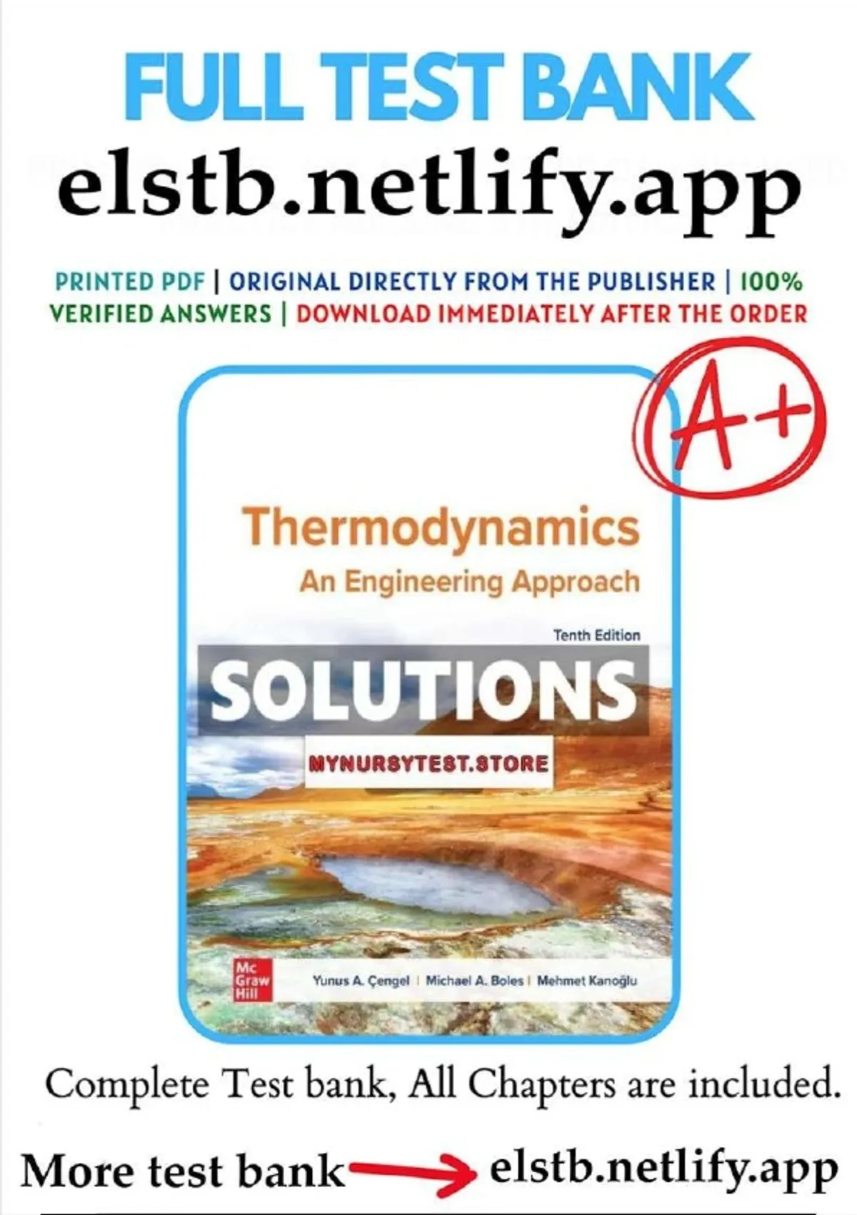 TEST BANK FOR Thermodynamics: An Engineering Approach 10th edition by ...