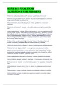 NURS 441 FINAL EXAM  QUESTIONS AND ANSWERS