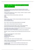 NURS 441 FINAL EXAM QUESTIONS AND ANSWERS