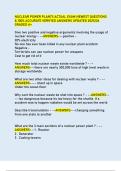 NUCLEAR POWER PLANTS ACTUAL EXAM NEWEST QUESTIONS  & 100&percnt; ACCURATE VERIFIED ANSWERS UPDATED 2025&sol;26  GRADED A&plus;