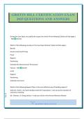 GRIFFIN HILL CERTIFICATION EXAM 2025 QUESTIONS AND ANSWERS