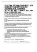 CERTIFIED RELIABILITY LEADER - ACM GREEN BOOK QUESTIONS AND ANSWERS WITH COMPLETE SOLUTIONS 100&percnt; CORRECT RATED A&plus; NEWLY UPDATED 2025