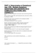 PART 4&colon; Determination of Gestational Age &sol; CRL &sol; Multiple Gestations QUESTIONS AND ANSWERS WITH COMPLETE SOLUTIONS 100&percnt; CORRECT&excl;&excl;&excl;