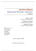 Engineering Mechanics&colon; Dynamics &ndash; Solutions Manual &lpar;1st Edition&comma; Gary Gray&comma; Francesco Costanzo & Michael Plesha&rpar; &vert; Complete Worked Solutions
