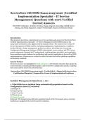 ServiceNow CIS-ITSM Exam 2025&sol;2026 &ndash; Certified Implementation Specialist&colon; IT Service Management &vert; Questions with 100&percnt; Verified Correct Answers