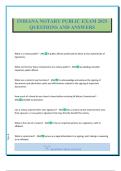 INDIANA NOTARY PUBLIC EXAM 2025 QUESTIONS AND ANSWERS