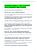 NURS 441 &lpar;Liberty University&rpar; Test 2 Exam Questions and Answers