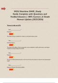   WGU Nutrition D440 &vert; Study  Guide Complete with Questions and  Verified Answers &vert; 100&percnt; Correct &vert; A Grade Newest Update &lpar;2025&sol;2026&rpar;     