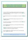 KOSSA PREP ONE EXAM 2025 QUESTIONS AND ANSWERS