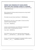 NEWEST 2025 FRESENIUS PCT EXAM UPDATE QUESTIONS AND ANSWERS CORRECTLY ASWERED