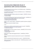 Construction Materials Exam 2 Questions with Correct Answers