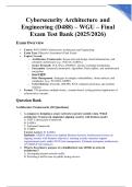Cybersecurity Architecture and Engineering &lpar;D488&rpar; &ndash; WGU &ndash; Final Exam Test Bank &lpar;2025&sol;2026&rpar;