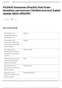 HAZMAT Awareness &lpar;Practice Test&rpar; Exam Questions and Answers &lpar;Verified Answers&rpar; &lpar;Latest Update 2025&rpar; UPDATE&excl;&excl;