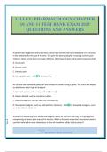 LILLEY&colon; PHARMACOLOGY CHAPTER 10 AND 11 TEST BANK EXAM 2025 QUESTIONS AND ANSWERS