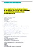AAPC CPC FINAL PRACTICE TEST&period; EXAM  STUDY GUIDE&period; GRADED A&plus;&period; QUESTIONS AND  100&percnt; VERIFIED ANSWERS&period; LATEST  2025&sol;2026 UPDATE      A covered entity does NOT include   a&period; Healthcare providers   b&period; Health plans   c&period; Patients   d&period; Clearinghouses - Answer c&period; Pat