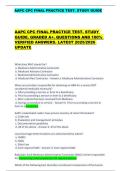   AAPC CPC FINAL PRACTICE TEST&period; STUDY  GUIDE&period; GRADED A&plus;&period; QUESTIONS AND 100&percnt;  VERIFIED ANSWERS&period; LATEST 2025&sol;2026  UPDATE      What does MAC stands for&quest;   a&period; Medicare Administrative Contractor   b&period; Medicare Advisory Contractor   c&period; Medicaid Administrative C