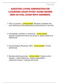 ASSISTED LIVING ADMINISTRATOR  LICENSING EXAM STUDY GUIDE BRAND  NEW ACTUAL EXAM WITH ANSWERS&period;