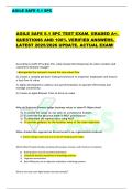 AGILE SAFE 5&period;1 SPC TEST EXAM&period; GRADED A&plus;&period;  QUESTIONS AND 100&percnt; VERIFIED ANSWERS&period;  LATEST 2025&sol;2026 UPDATE&period; ACTUAL EXAM&excl;  According to SAFe Principle &num;10&comma; what should the Enterprise do when markets and  customers demand change&quest;  1&rpar; Reorganize the network aro