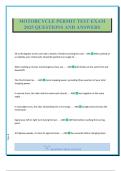 MOTORCYCLE PERMIT TEST EXAM 2025 QUESTIONS AND ANSWERS
