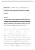 BCOR 370 Exam 3 Preparation &ndash; Leadership Theories&comma;  Motivation&comma; and Communication Models with Verified  Answers 