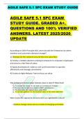 AGILE SAFE 5&period;1 SPC EXAM  STUDY GUIDE&period; GRADED A&plus;&period;  QUESTIONS AND 100&percnt; VERIFIED  ANSWERS&period; LATEST 2025&sol;2026  UPDATE  According to SAFe Principle &num;10&comma; what should the Enterprise do when  markets and customers demand change&quest;  1&rpar; Reorganize the network around t
