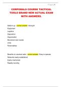 CORPORALS COURSE TACTICAL  TOOLS BRAND NEW ACTUAL EXAM  WITH ANSWERS&period; 