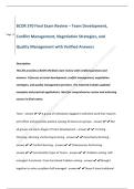 BCOR 370 Final Exam Review &ndash; Team Development&comma; Conflict Management&comma; Negotiation Strategies&comma; and  Quality Management with Verified Answers 