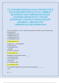 CCA INTERNATIONAL EXAM AND PRACTICE  EXAM 2025&sol;2026 WITH ACTUAL CORRECT  QUESTIONS AND VERIFIED DETAILED  ANSWERS &vert;FREQUENTLY TESTED  QUESTIONS AND SOLUTIONS&vert;ALREADY  GRADED A&plus;&vert; BRAND NEW  VERSION&excl;&excl;&vert;GUARANTEED PASS 