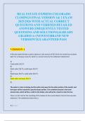 REAL ESTATE EXPRESS COLORADO  CLOSINGS FINAL VERSION 1& 2 EXAM  2025&sol;2026 WITH ACTUAL CORRECT  QUESTIONS AND VERIFIED DETAILED  ANSWERS &vert;FREQUENTLY TESTED  QUESTIONS AND SOLUTIONS&vert;ALREADY  GRADED A&plus;&vert;NEWEST&vert;BRAND NEW  VERSION&excl;&excl;&vert;GUARANTEED PASS 