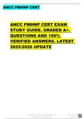 ANCC PMHNP CERT EXAM  STUDY GUIDE&period; GRADED A&plus;&period;  QUESTIONS AND 100&percnt;  VERIFIED ANSWERS&period; LATEST  2025&sol;2026 UPDATE  Downloaded by&colon; 247study &vert; lucynjuguna203&commat;gmail&period;com  Want to earn &dollar;1&period;236  Distribution of this document is illegal  extra per year&quest;  ANCC PMHNP C