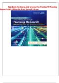Test Bank for Burns and Grove&rsquo;s the Practice of Nursing Research 9th Edition by Gray&comma; Susan K&period; Grove&comma; Chapter 1 to 29 Verified