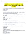 FES Exam Questions With Already Solved Correctly Answers &vert; Assured Success