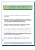 PA APPRAISERS LICENSE EXAM 2025 QUESTIONS AND ANSWERS