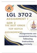 LGL3702 Assignment 1 (COMPLETE ANSWERS) Semester 2 2025 - DUE 25 August 2025
