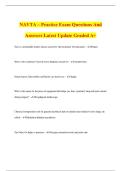 NAVTA &ndash; Practice Exam Questions And Answers Latest Update Graded A&plus;