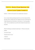 NAVTA &ndash; Review Exam Questions And Answers Latest Update Graded A&plus;