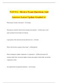 NAVTA &ndash; Review Exam Questions And Answers Latest Update Graded A&plus;