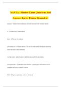 NAVTA &ndash; Review Exam Questions And Answers Latest Update Graded A&plus;