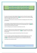 POST OFFICE EXAM 474 2025 QUESTIONS AND ANSWERS