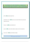 UNITED STATES POSTAL SERVICE EXAM 2025 QUESTIONS AND ANSWERS