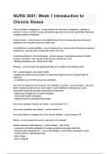 NURS 3001&lowbar; Week 1 Introduction to Chronic Illness Questions and answers