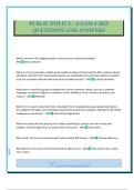 PUBLIC POLICY - EXAM 4 2025 QUESTIONS AND ANSWERS