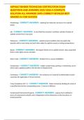 ASPHALT BINDER TECHNICIAN CERTIFICATION EXAM QUESTIONS AND ANSWERS 2025&sol;2026 A COMPLETE SOLUTION ALL ANSWERS 100&percnt; CORRECT DETAILED BEST GRADED A&plus; FOR SUCCESS