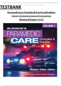 TEST BANK for Paramedic Care&colon; Principles & Practice&comma; 6th edition Volume 1&colon; Introduction to Advanced Pre-hospital Care by &lpar;Bledsoe&rpar; All Chapter 1 to 15 A&plus;