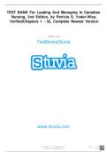 TEST BANK For Yoder-Wise&rsquo;s Leading And Managing In Canadian Nursing&comma; 2nd Edition&comma; Patricia S&period; Yoder-Wise&comma; Verified Chapters 1 - 32&comma; Complete Newest Version