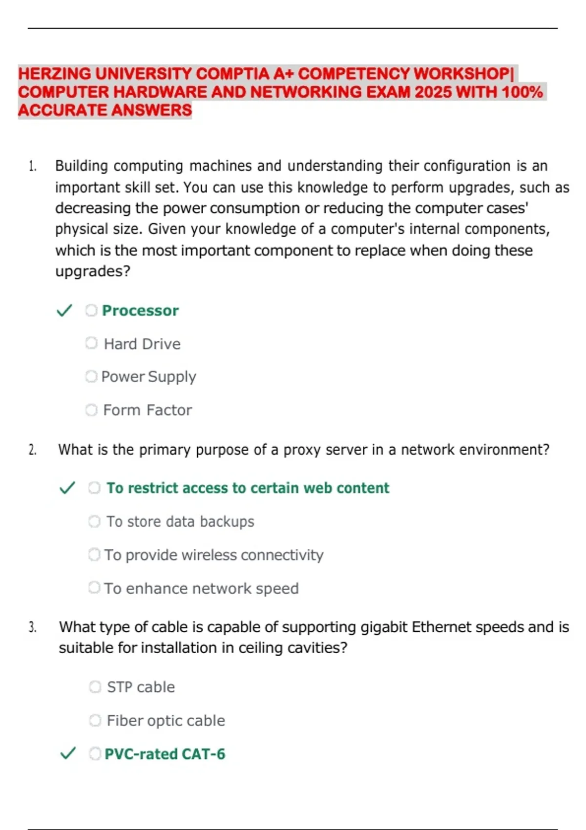 HERZING UNIVERSITY COMPTIA A+ COMPETENCY WORKSHOP| COMPUTER HARDWARE ...