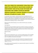 WGU D514 OBJECTIVE ASSESSMENT FINAL&sol;WGU D514 ANALYTICAL METHODS OF HEALTHCARE LEADERS OA EXAM NEWEST 2025 ACTUAL EXAM TEST BANK 200 QUESTIONS AND CORRECT DETAILED ANSWERS &lpar;VERIFIED ANSWERS&rpar; &vert;ALREADY GRADED A&plus; Analytical Methods of Healthcare Leaders - D51
