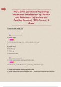 WGU D307 Educational Psychology and Human Development of Children and Adolescents &vert; Questions and Certified Answers &vert; 100&percnt; Correct &vert; A Grade  